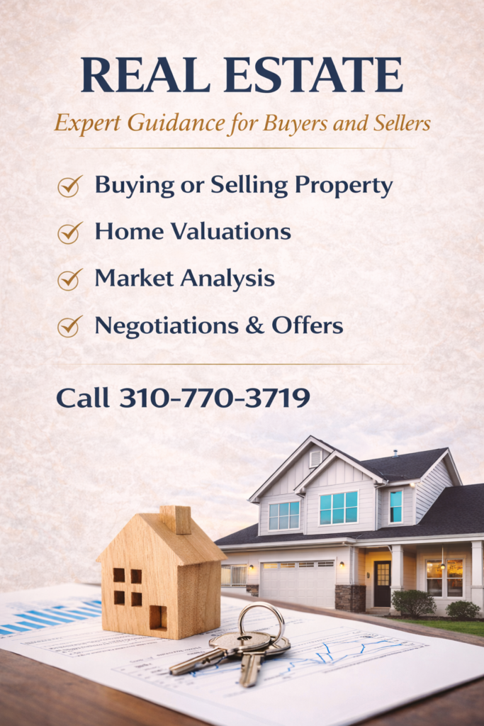 California real estate services buying selling investment properties